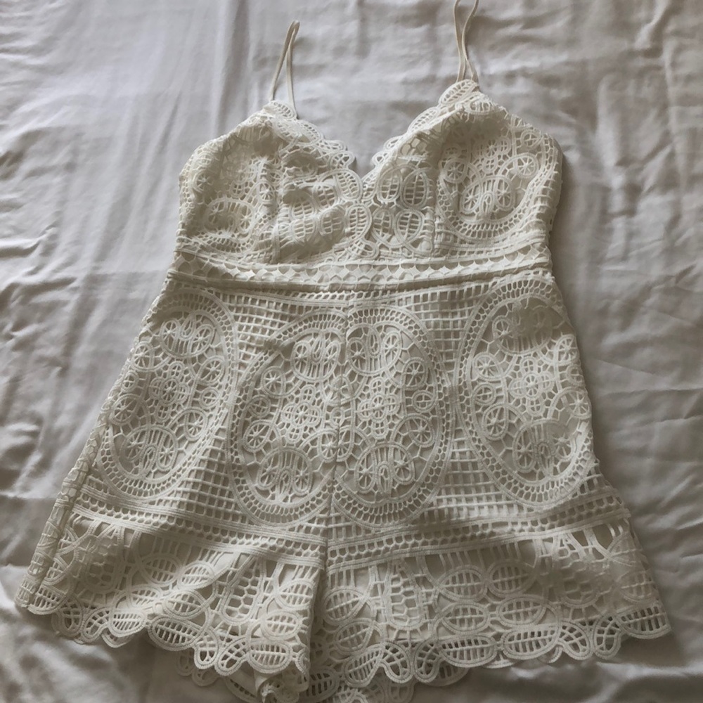 Bardot White Lace Romper